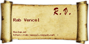Rab Vencel névjegykártya